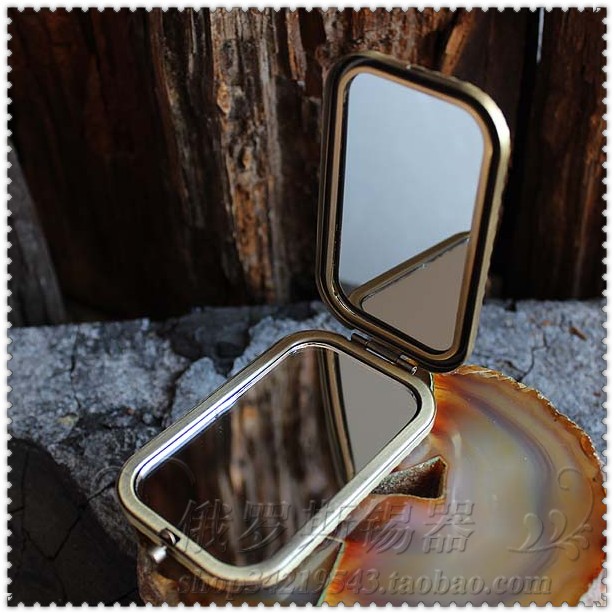 Let bære retro makeup spejl hånd spejl ramme dekorative bord spejle lomme spejl pige  j037
