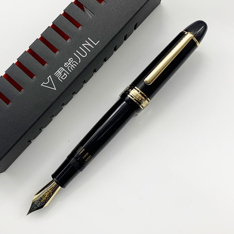 WingSung-pluma estilográfica gigante de pistón de resina 930, N0.9 Iraurita F/M/B, punta dorada/plateada, bolígrafo de para escritura de estudiantes de negocios: Rojo / o.b.