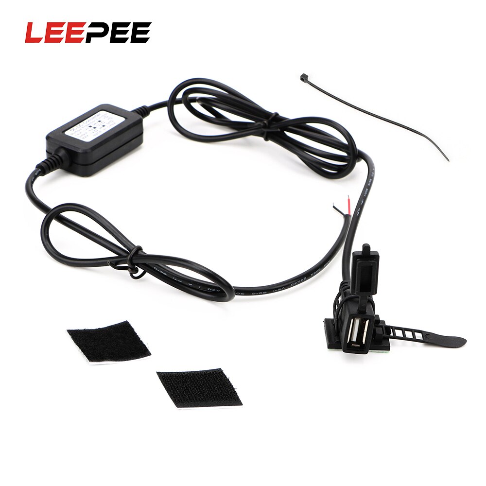 Usb port motorcykel usb stik strømforsyning stik motorcykel styr oplader til telefon gps usb konverter  dc 5v 2a adapter