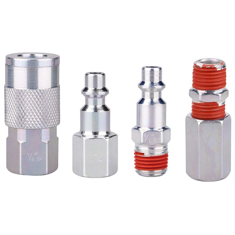 Best 20 Pieces Air Compressor Accessory Kit, 1/4 Inch NPT Air Tool Kit with 1/4 Inch x 25Ft Coil Nylon Hose/Tire Gauge