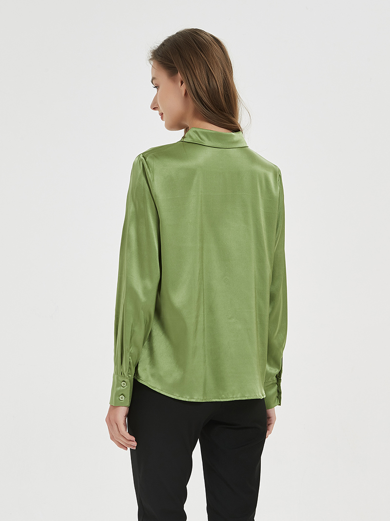 SuyaDream-camisas lisas de seda 93% auténtica para mujer, Blusa de manga larga de 7% licra, Top para oficina, primavera y otoño, 2022
