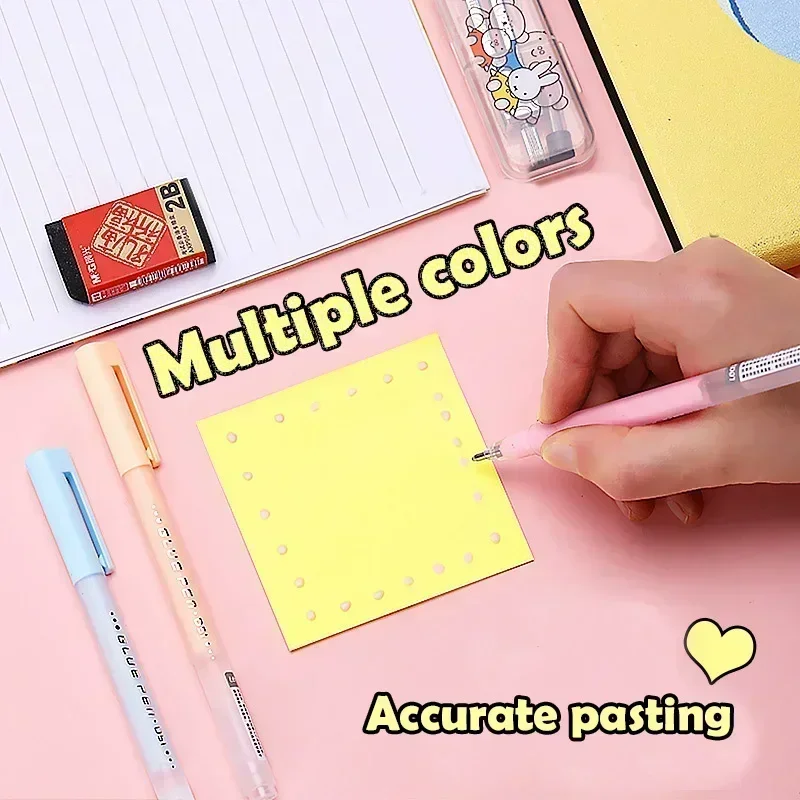 3Pcs Pen Style Glue Stick DIY Scrapbooking Quick Dry Adhesive Dispensing Pen High Viscosity Dot Gule Stick Kawaii Stationery