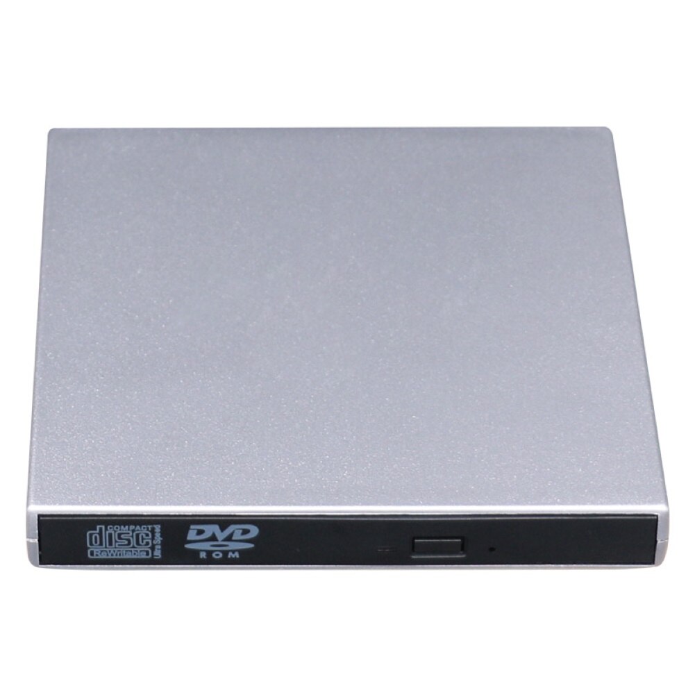 Unidad externa de DVD con USB, reproductor de CD, VCD, Unidad óptica para PC, ordenador de escritorio, grabador, grabador de CD-RW, lector de DVD, 1MB: Grey