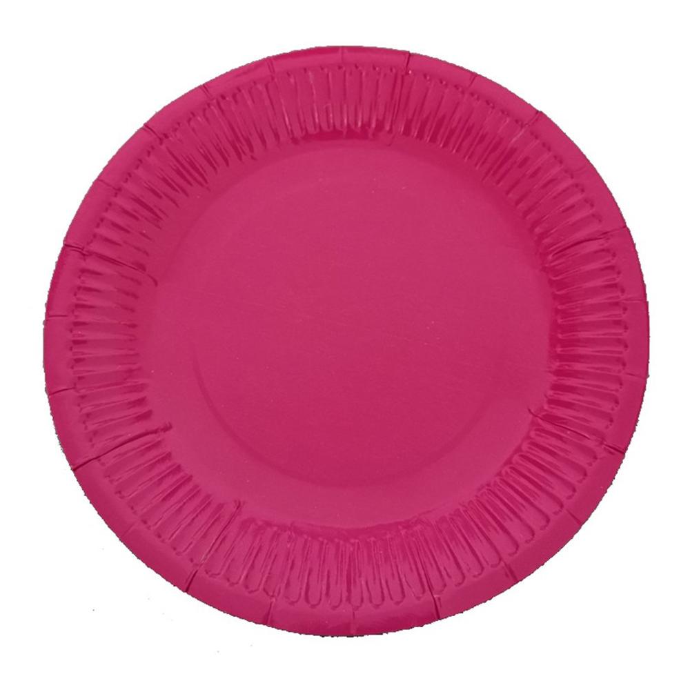 10Pcs Einweg Papier Platten Geburtstag Party Kreis Platte Obst Platte Kuchen Tablett Geschirr Geburtstag Partei Liefert: rose red