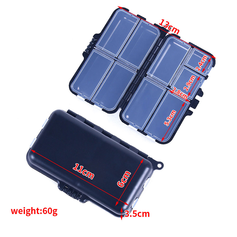 1Pcs Mini Visgerei Box 10 Vakken Voor Kleine Doorzichtige Plastic Waterproof Haken Lokt Aas Vissen Accessoires: Paars