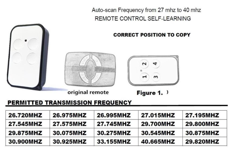 Til lavfrekvent 27-40 mhz duplikator blå garageport fjernbetjening med fast kode portåbnere kommando udskiftning