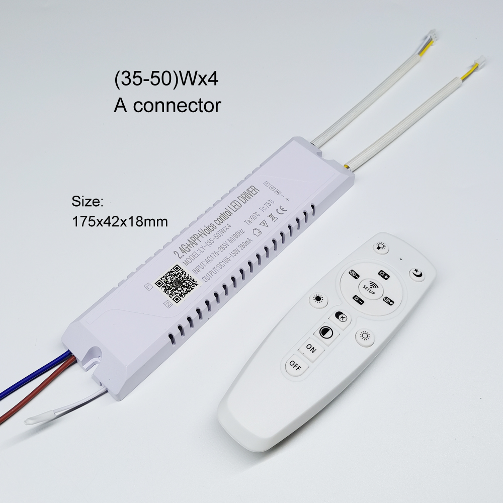 Intelligent APP 2.4G remote control LED driver (35-50W)x4 (40-72W)x4 constant current power supply work with dual colors LEDs: LY(35-50W)x4 A