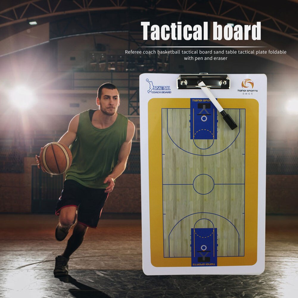 Basketball Coaching Board - Double-Sided Magnetic Playboard - Training Aid for Strategy & Practice