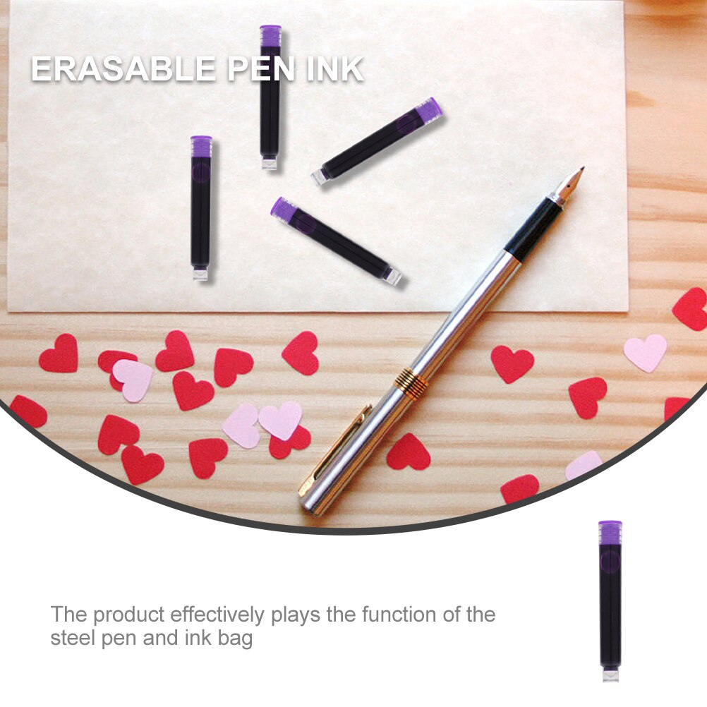 100Pcs Purple Ink Cartridge for Fountain Pen Office Fountain Pen Ink Office Supplies