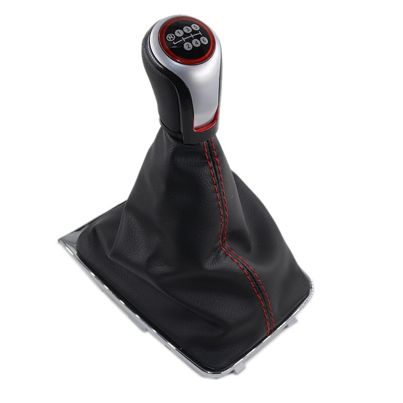 Cromado y cuero pomo de cambio de marchas para coche palanca Gaitor arranque cubierta para VW Golf 7 A7 MK7 VII GTI GTD
