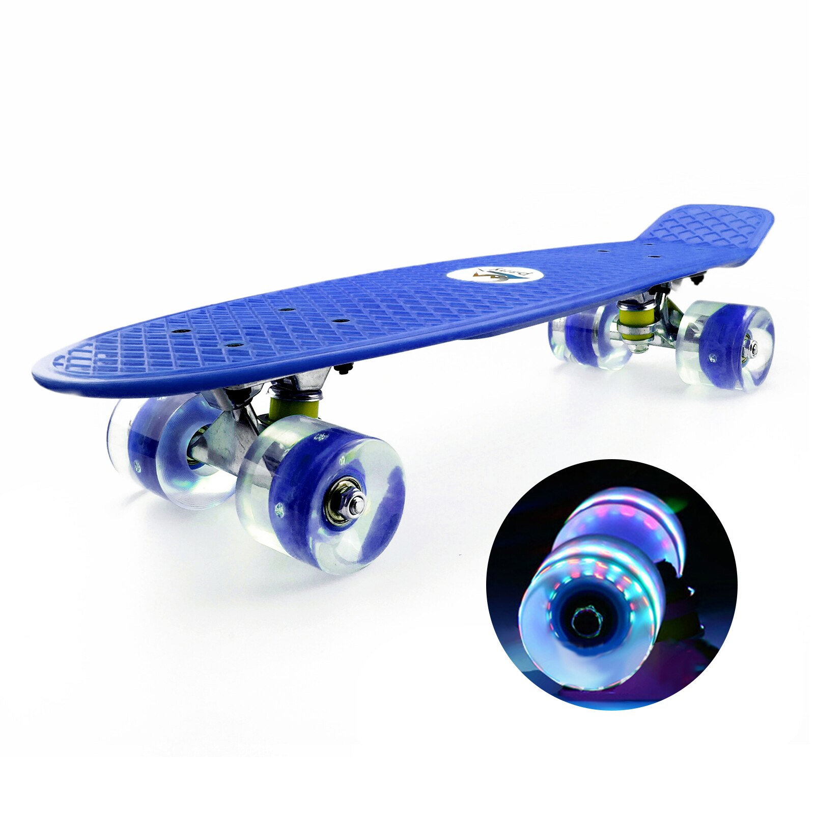 22 &#39;&#39;Skateboard mit Farbige LED Räder Blinkende Räder Skateboard Für freundlicher Jungen und Mädchen: Blau