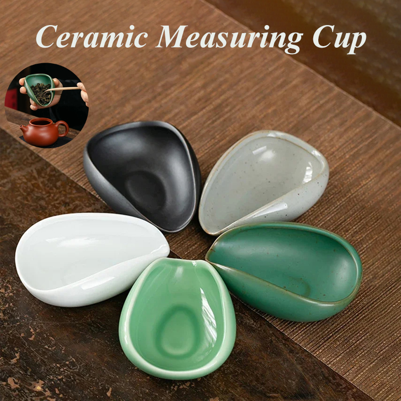Plateau à mesurer les grains de café, plat à grains en céramique, tasse à mesurer en céramique pour poudre de café, accessoires pour café et thé pour la maison et le Restaurant