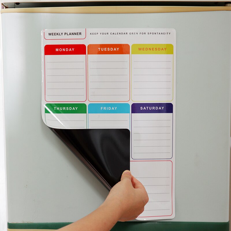 Planificador mensual semanal magnético A5, pizarra blanca, tablero de borrado en seco para calendario, pegatinas de nevera, notas borrables, mensajes, horario diario