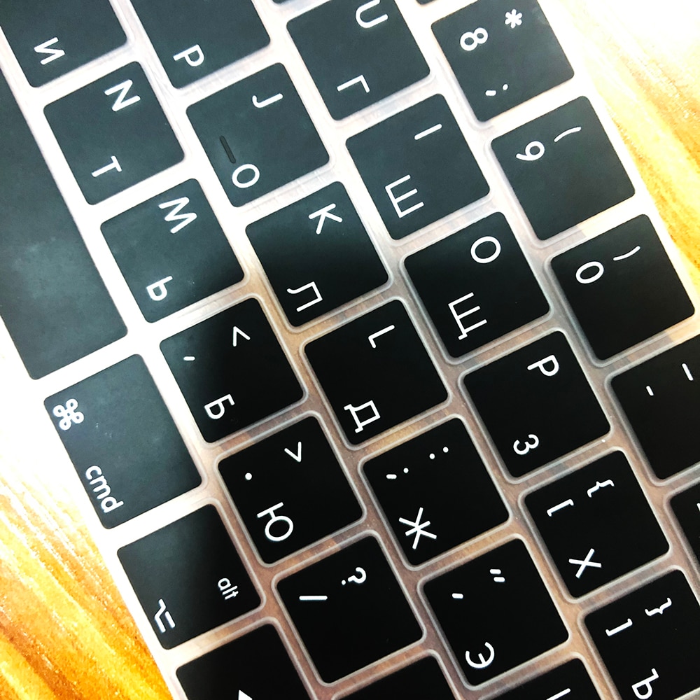 Russische Siliconen Toetsenbord Cover Beschermer Voor Macbook Air13/12 /15/16pro Touchbar A1706/A1466A1708/A1990/A1398/A2289/A1932/A2141