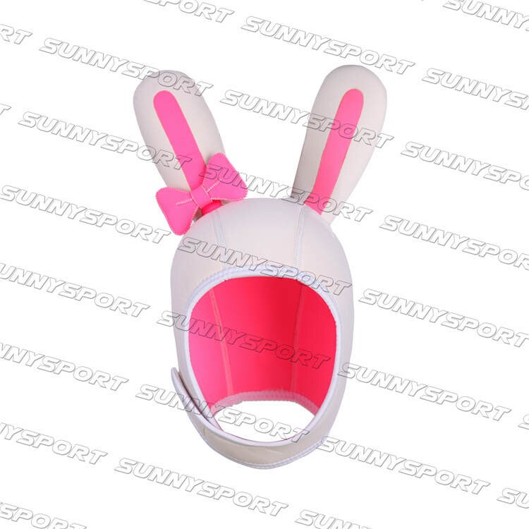 4mm rabbit cartoon submersible wigs submersible cap pink white female Cartoon diving cap hood Adult children scuba diving cap: Red