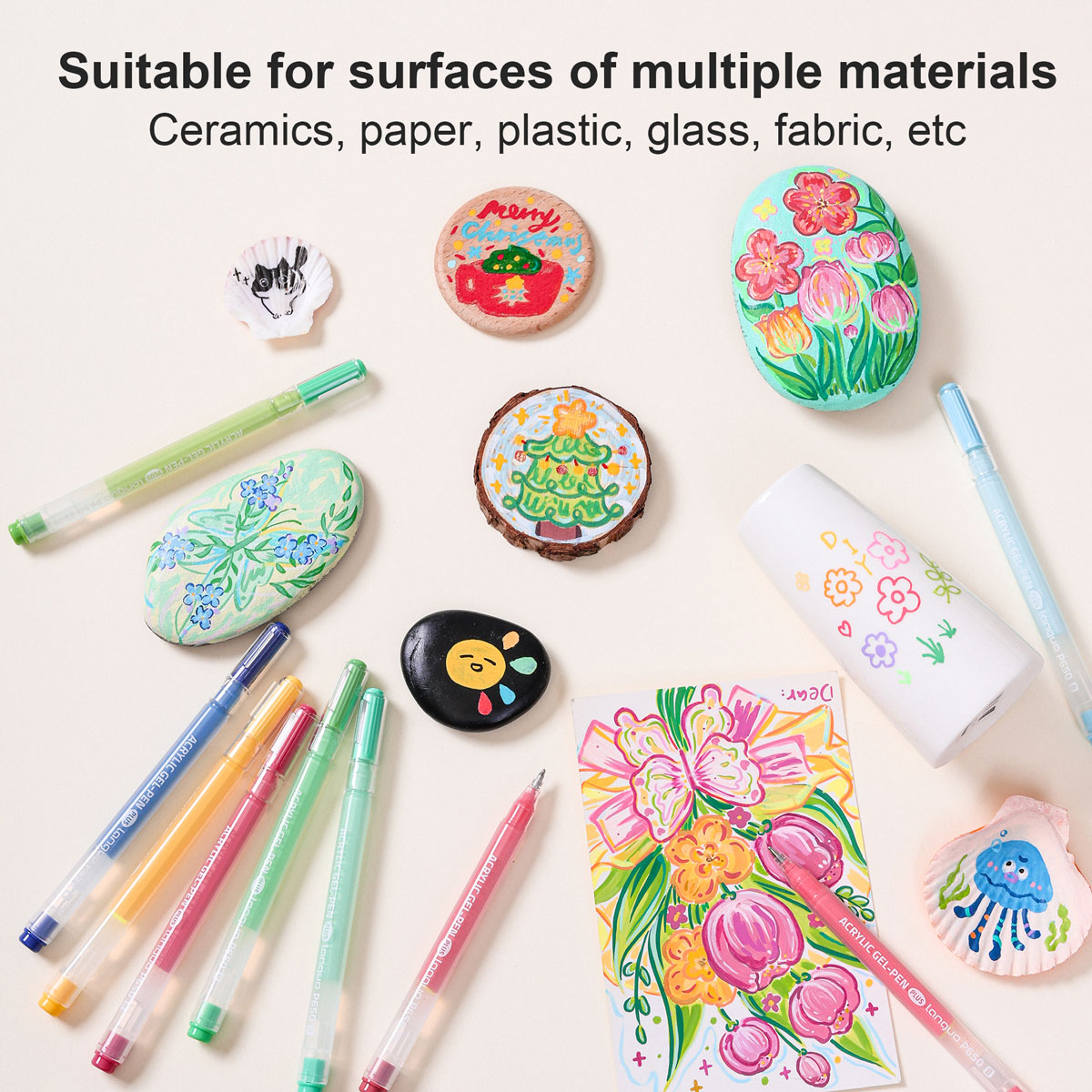 LANGUO-rotuladores resaltadores de 6 colores, marcadores artísticos de pintura acrílica no tóxicos de secado rápido para estudiantes, suministros de papelería coreana