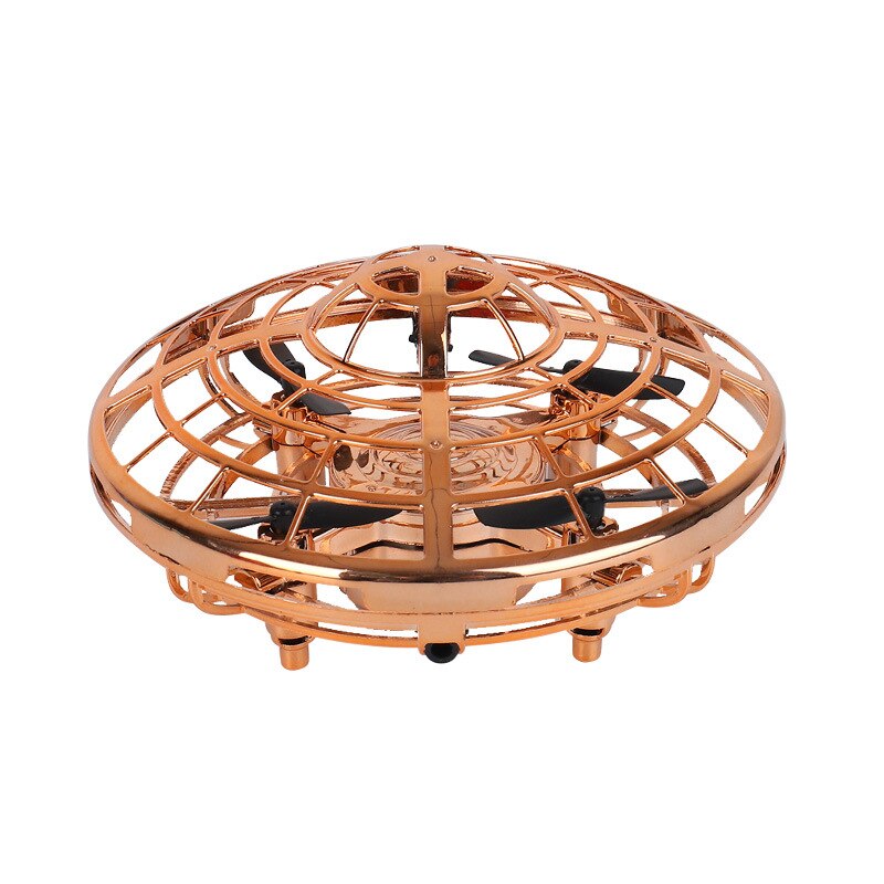 Flygande helikopter mini ufo drönare uppgradering infraröd induktion fjärrkontroll flygplan elektronisk modell leksak barn födelsedag: Guld-