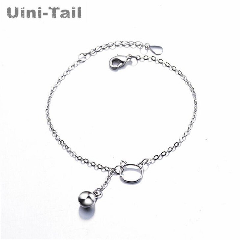 Uini-Tail 925 sterling silver Korean version of the small fresh cute cat bell bracelet simple personality cute