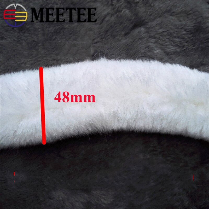 1Meter Meetee 48Mm Rex Konijnenbont Lint Kant Trim Tapes Diy Handgemaakte Kledingstuk Decor Naaien Tassen Schoenen Accessoires ambachten