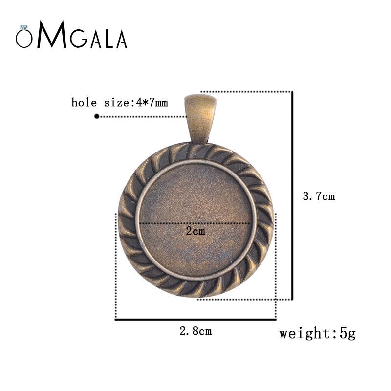 10pcs 20mm Inner Size Antique Silver Plated And Bronze Simple Style Cabochon Base Setting Charms Pendant