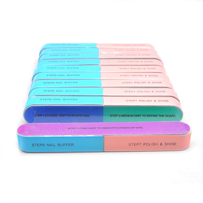 6 st/lot nagelpolering fil blockslipning pedikyr 7 sidor nagelfil slipning nagelfilar buffring grova verktyg