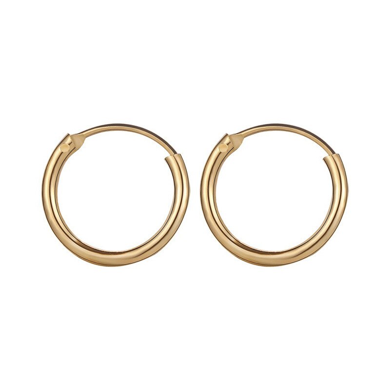 Oorringen Voor Vrouwen Eenvoudige Stijl Zwart Goud Zilver Kleur Oor Ringen Punk Oorbel Man Hip Hop Sieraden Unisex 10/12/15Mm