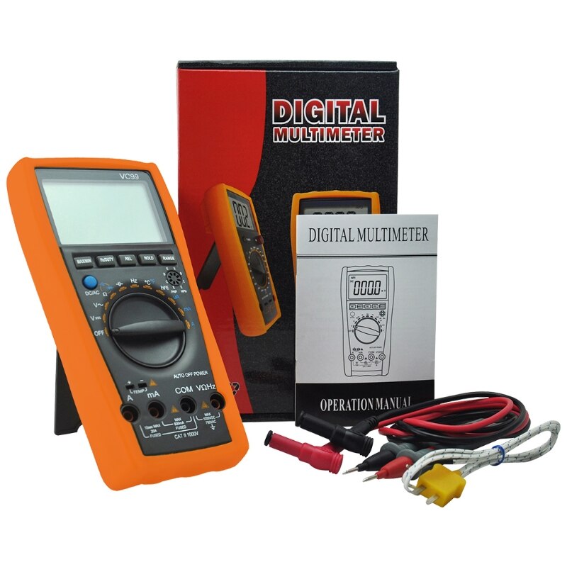 VC99 Auto Range Digital Multimeter 1000V 20A DC AC Voltage Current Meter Resistance Capacitance Tester