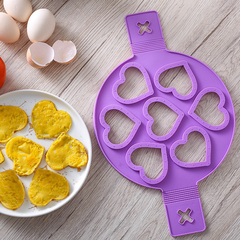 Silicone 7-hole Omelet Round Star Heart Pancake Mold Kitchen DIY Baking Gadgets