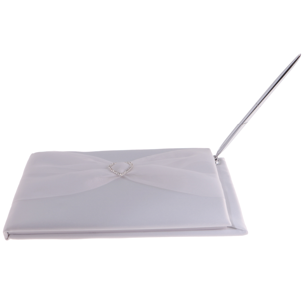 Wedding Guest Book Wedding Guest Book And Pen With Tulle Crystal Decor