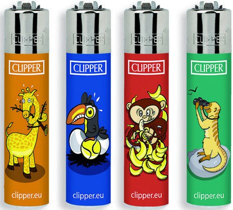 Clipper Coleciones Animales, Elige la Colecion de 4 Mecheros: 4 x Micro Animales bonitos