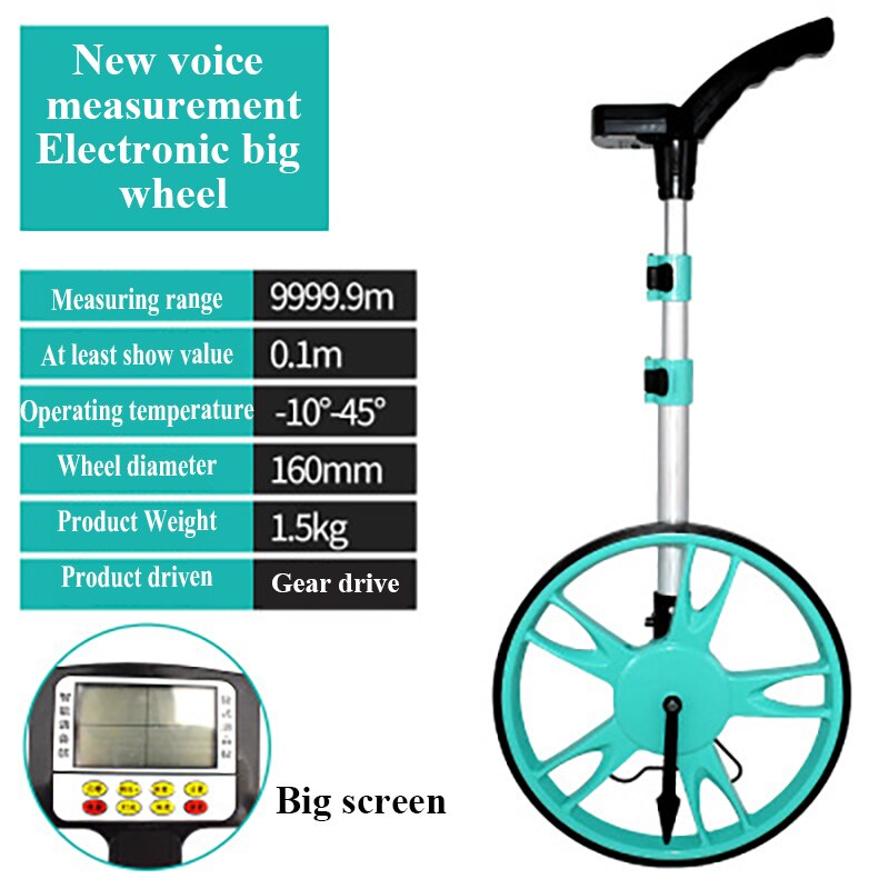 Digital Display Measuring Wheel Portable Distance Measuring Roller Wheel Multiple Purpose Measuring Wheel With Voice: Default Title