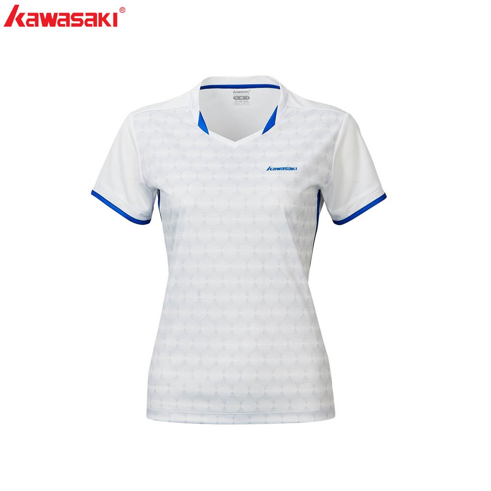 KAWASAKI ropa mujer tenis camiseta transpirable bádminton camisa de secado rápido manga corta verano Fitness gimnasio camisetas ST-R2222: ST-R2222White / M