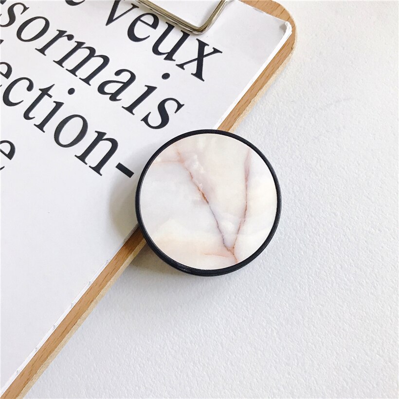 Glossy Popular Marble Expanding Phone Stand Grip Finger Rring Support Anti-Fall Round Foldable Mobile Phone Holder for iPhone 11: C6