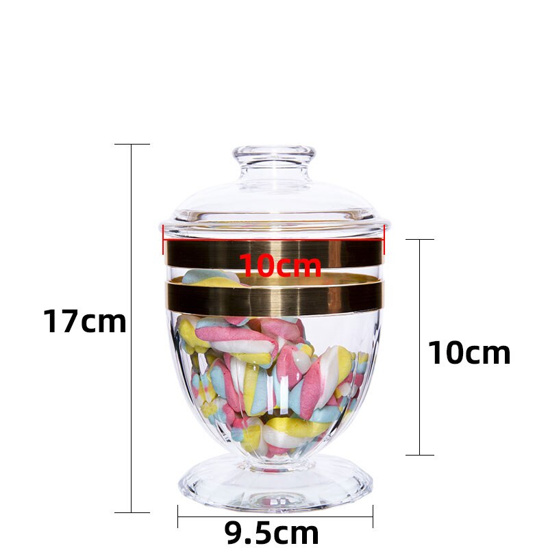 Acrylic Jars with Lid Glass Candy Jar Snack Organizer Tank Cereal Dispenser Can Desktop Sugar Pot Home Decoration Modern: E-700ML