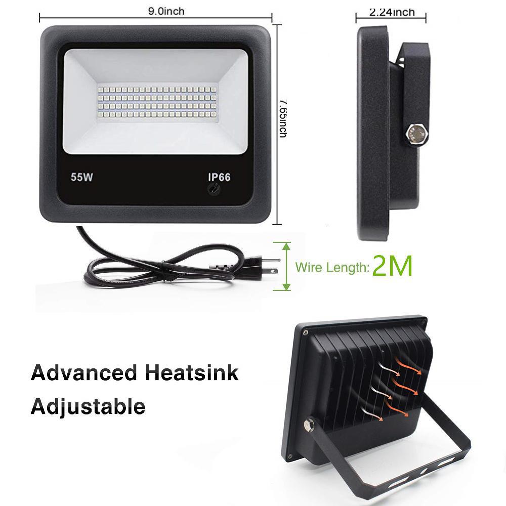 LED Flood Light IP66 Waterproof Outdoor 7 Colors Change RGB RC Floodlight Projector Reflector Lamp Spotlight AC85-265V 55W