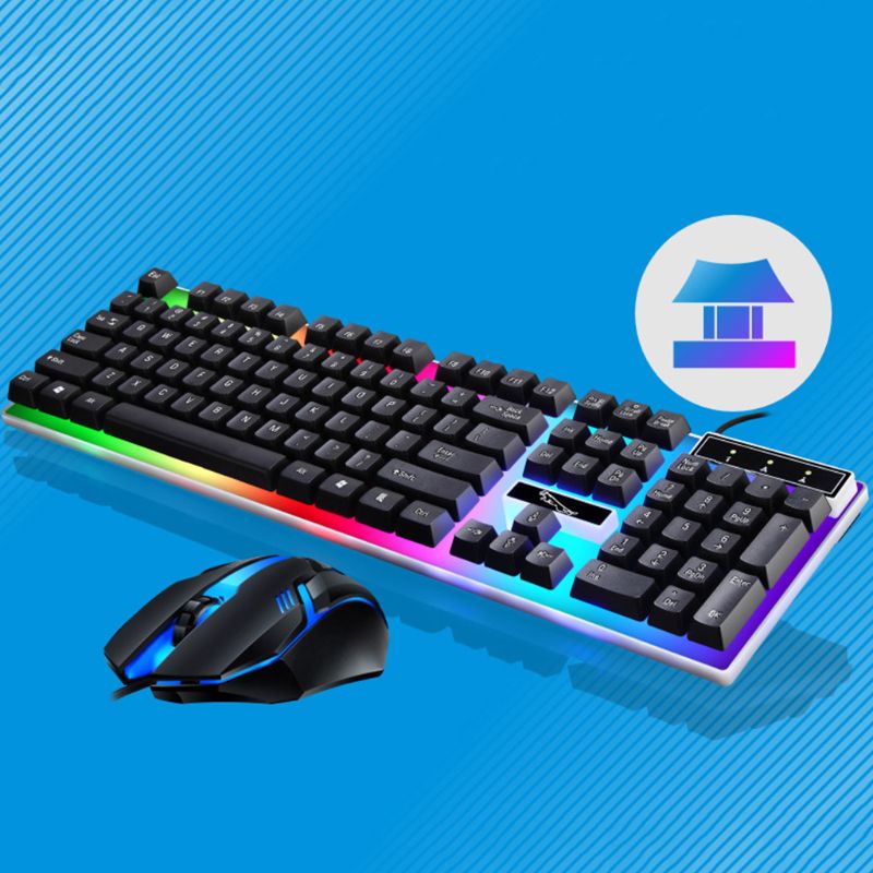 104 Key Keyboard Mouse Combos USB Wired Gaming RGB Backlight Mechanical Keyboard Gamer Mouse Set For Laptop Computer PC