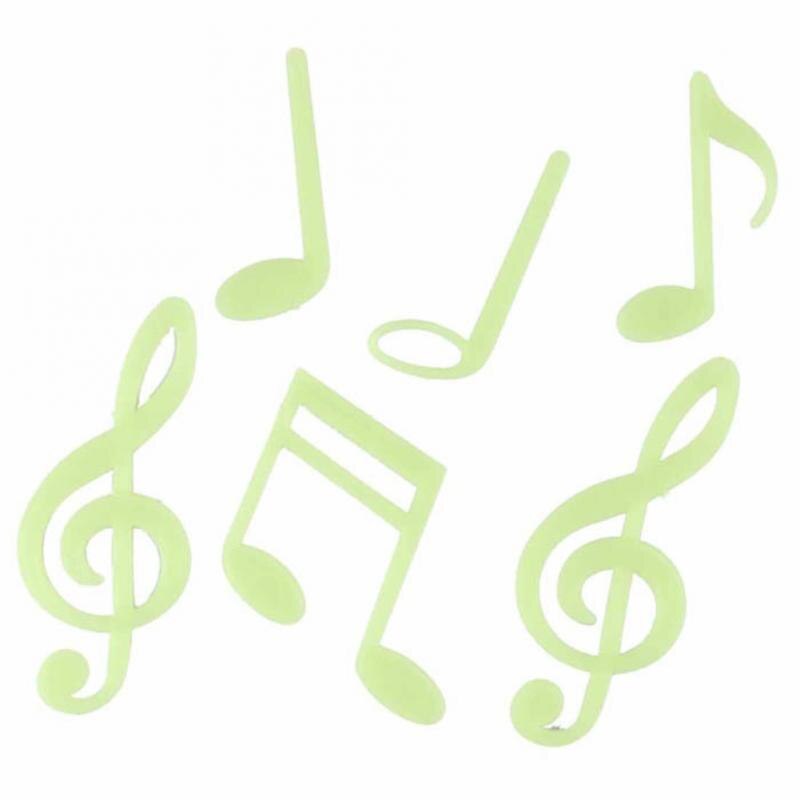 2PC Luminous Music Notes Wall Sticker Music Notes Wall Sticker Home Living Room Kitchen Bathroom Luminous Wall Stickers