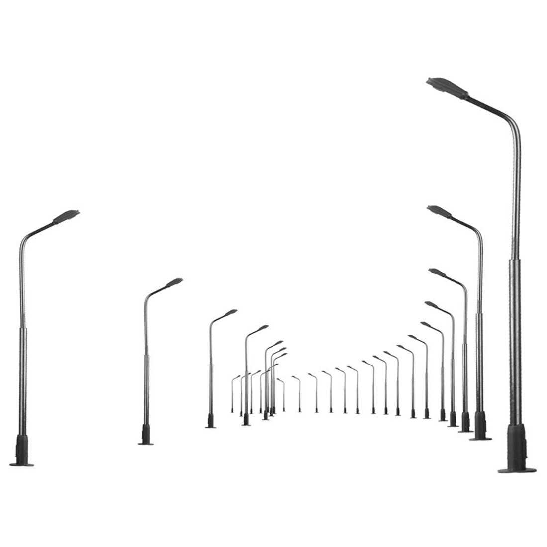 10 Stuks Hoogte 8 Cm Model Straat Lamp Verlichting Enkele Voor Model Railroad Landschap