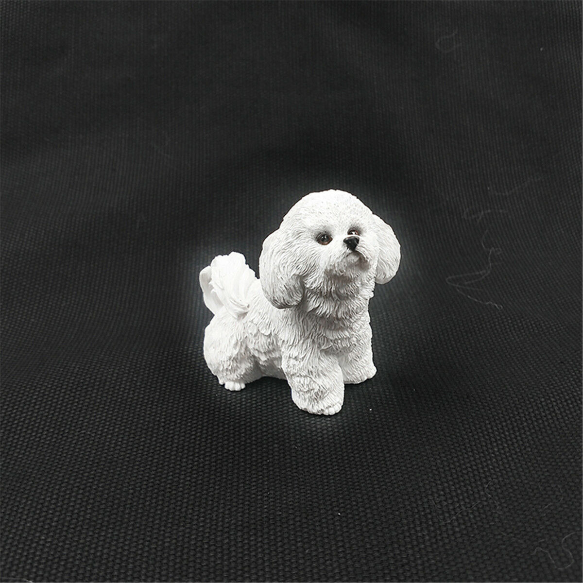 JJM Bichon Frise Hund Haustier Figur Canidae Ebene Auto Dekoration PVC Modell Puppe EducationalToy für freundlicher Erwachsene freundlicher
