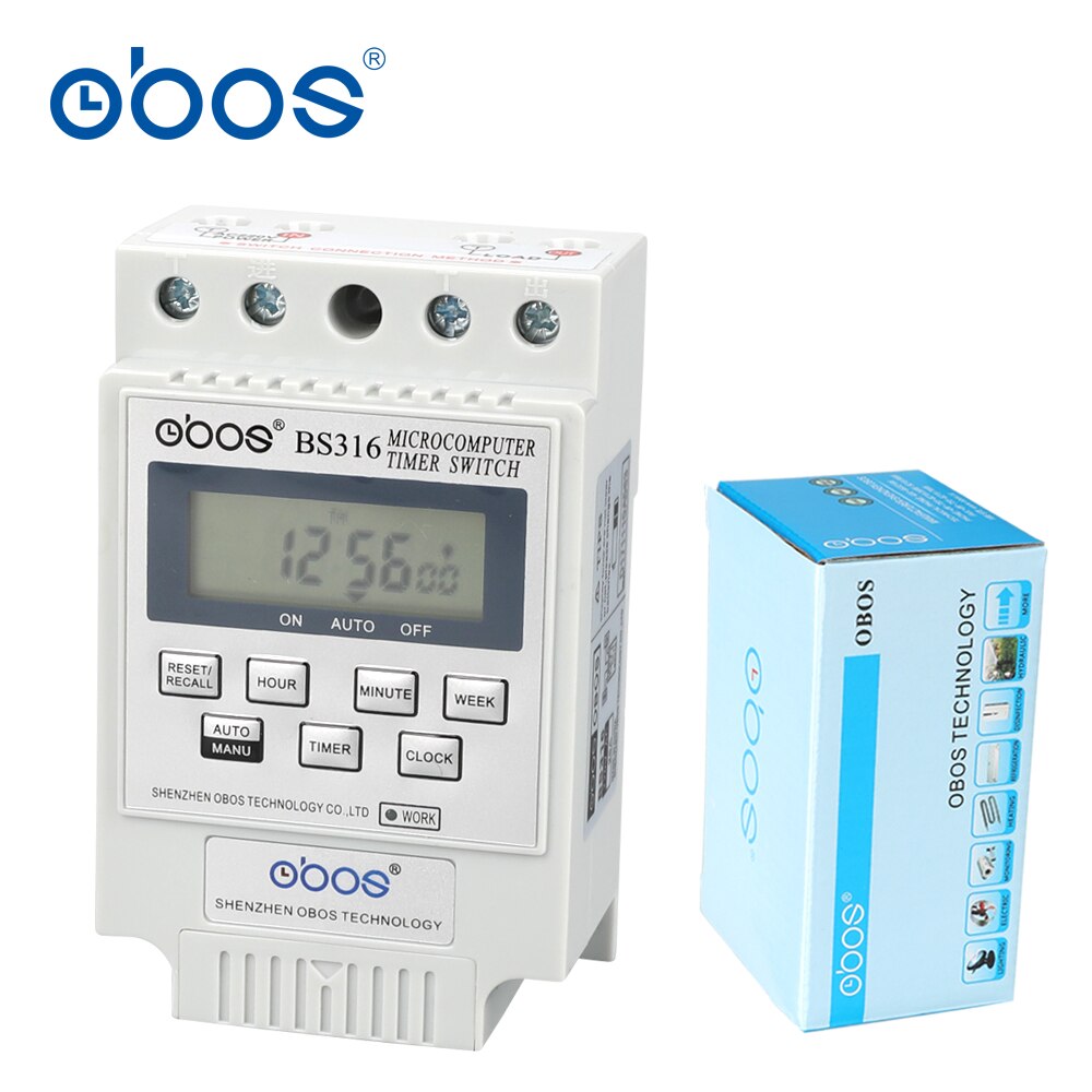 230v 240v 25a digital timer din tid timer digital med tider på/av tid inställd ringde 1m-168h per dag / veckovis drift video