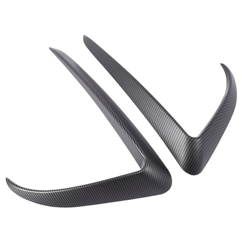 Matte Carbon Fiber Front Blade Trim Front Bumper Lip Splitter Fog Light Trim for Tesla Model 3