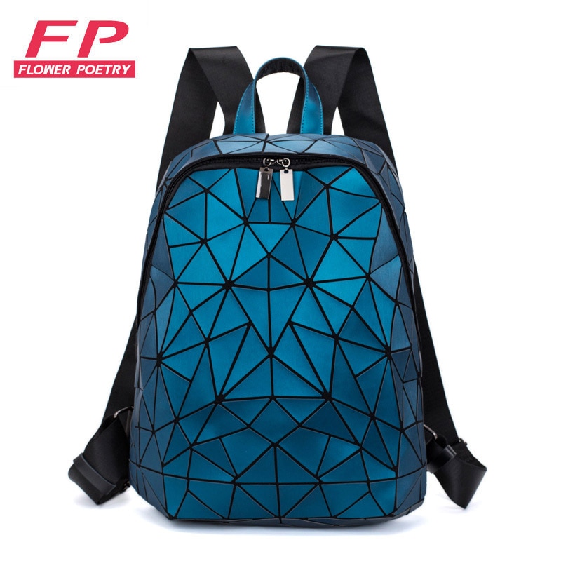 Frauen Hologramm Rucksack Schule matt Geometrische Rucksäcke Mädchen Reisen Schulter Taschen Für Frauen Totes Luxus Schulter Tasche Silber