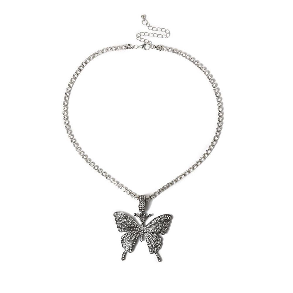 1pc Punk bijoux or argent couleur cadenas pendentif collier en acier inoxydable Rolo câble chaîne collier: black