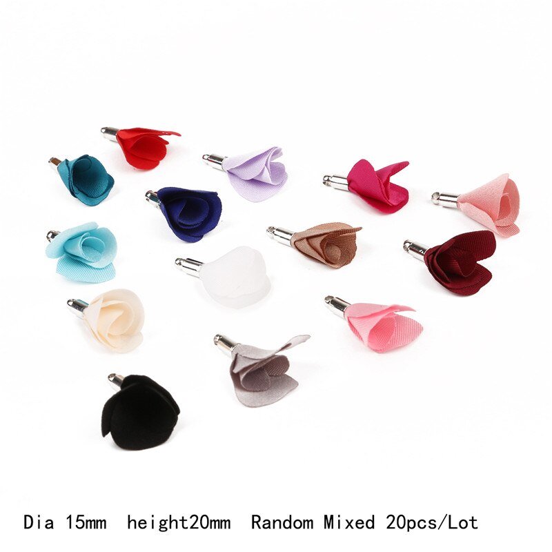 15 x 20mm stuks 10-20 stoffen bloemenkwast bedels hanger voor bruiloft feestjurk gordijn naai accessoires doe-het-zelf: Gemengde kleuren 20 stuks