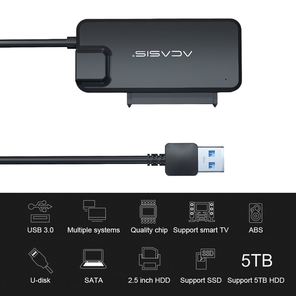 0.25m usb 3.0 sata kabler omformer hann  til 2.5/3.5 tommers hdd / ssd stasjon ledningsadapter kablet konverter kabler