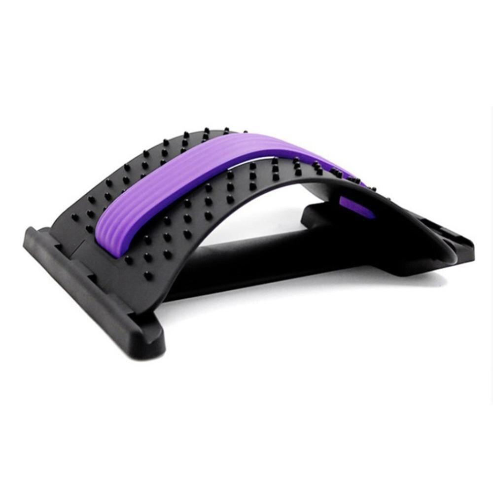 Back Massage Stretcher Magic Fitness Back Posture Corrector Lumbar Traction Spine Posture Back Pain Cushion: PURPLE BLACK