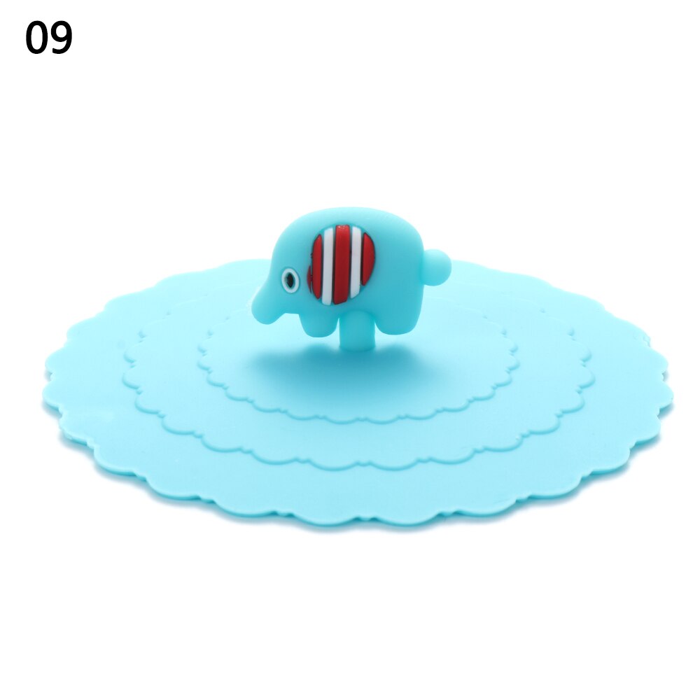 10cm Cartoon Cute Silicone Cup Cover Heat-resistant Leak Proof Sealed Lids Cap Dustproof Cup Cover Tea Coffee Lid Home Supplie: 9