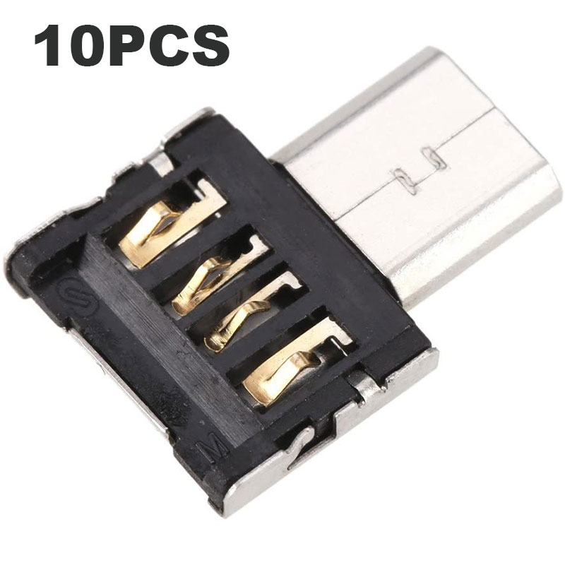 Micro Usb Naar Usb Otg-Adapter Voor Android Mobiele Telefoon Xiaomi Huawei Samsung Htc Lg Sony Meizu Nokia Tablet Sluit flash Drive: 10PCS Adapter