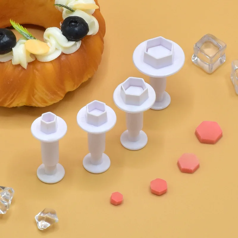 Herramientas para hornear, troquel de corte de plástico con impresión, modelado básico, geometría, prensado, galleta, Fondant, molde para pastel, suministros de cocina: Naranja