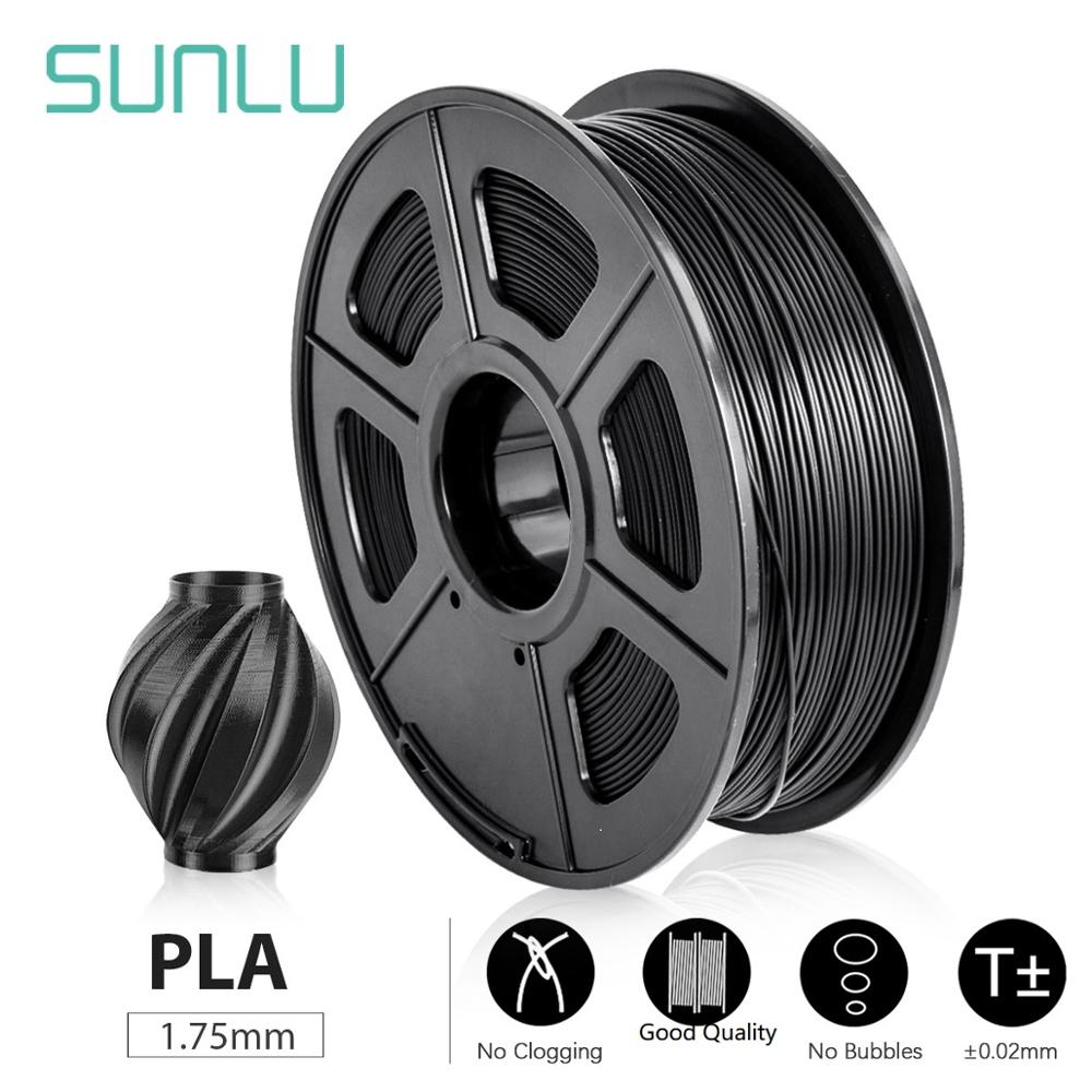 Sunlu Roze 3d Printer Filament 1Kg/2.2lbs 1.75 Mm Pla/Abs Materialen Met Rohs & Bereiken Certificaat 필라멘트 Pla Filamenten: black